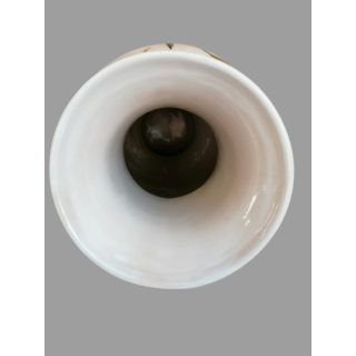 Hand-painted floral vase – vintage artisanal faience 39 cm