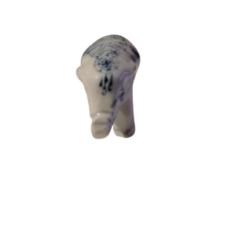 Lote de 5 elefantes em porcelana azul e branca - elegante artesanal deco