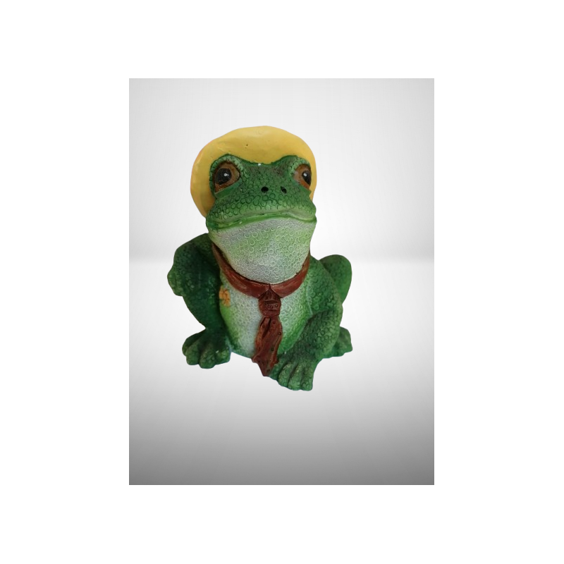 Resin funny frog statuette – hat & tie – original decoration