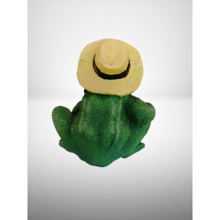 Statuette lustige Froschharz - Hut & Krawatte - Original Deco