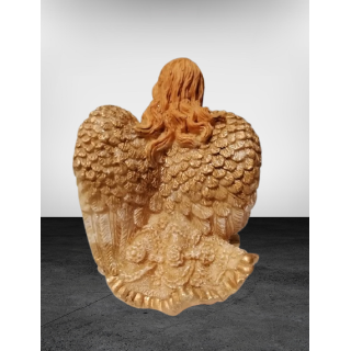 Figurina di angelo in resina dorata leggendo un libro - Deco spirituale