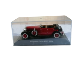 Hispano Suiza H6C 1934 Coleção Miniatura 1/43 Vermelho e Preto sob Showcase