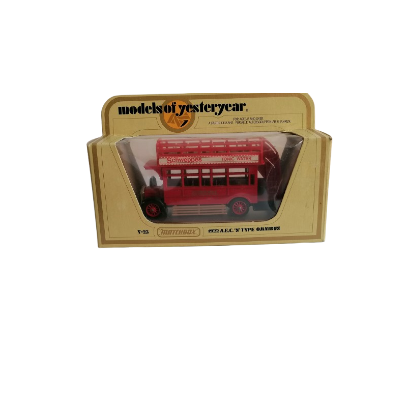 Matchbox-bus A.E.C. S-type 1922 Schweppes 1982, gemaakt in Engeland)