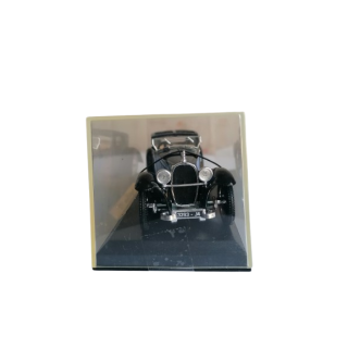 Bugatti Royal 1928 preto e azul | Miniatura 1/43 com vitrine
