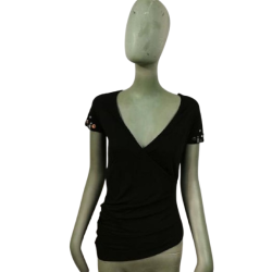 Vintage T-Shirt Bambole 47103 schwarz - hergestellt in Italien 80er Jahre