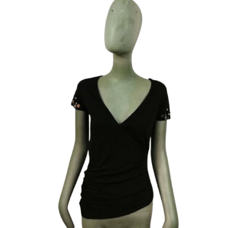 Camiseta vintage Bambole 47103 Negro - Hecho en Italia 80s