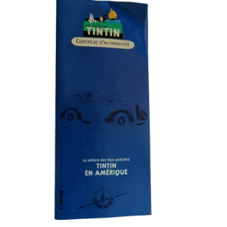 Tintin na América - Coleção de carro verde Caixa azul + certificado