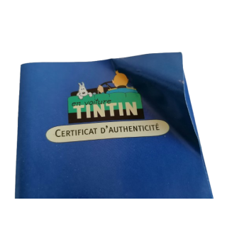 Tintin na América - Coleção de carro verde Caixa azul + certificado