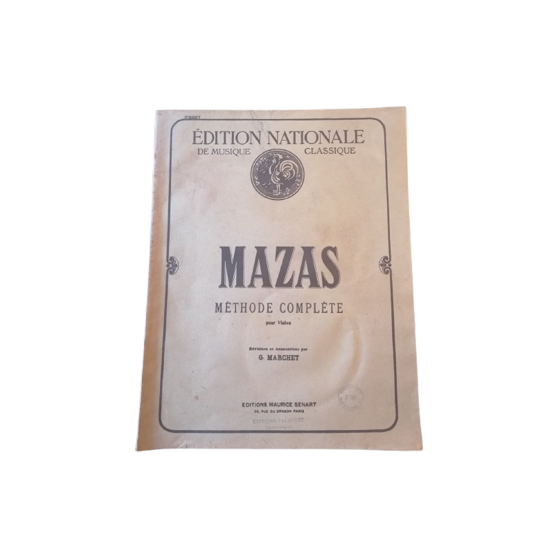 Mazas – Complete violin method (Édition Maurice Senart, 1915)