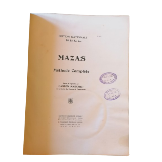 Mazas - Metodo completo per Violin (Maurice Senart, 1915 edizione)