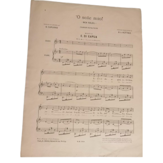 Oude partitie "O Sole Mio! - My Sun" - E. di Capua - 8 pagina's