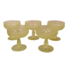 Set von 5 Vintage-Tassen in geformtem Glas-Floral-Dekor - 1950-1970