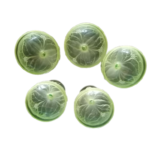 Set di 5 tazze vintage in vetro stampato decorazioni floreali - 1950-1970