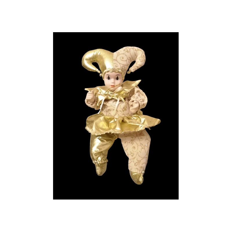 Goldene Harlekin-Sammlung automatisieren - dekorative Porzellan-Puppe