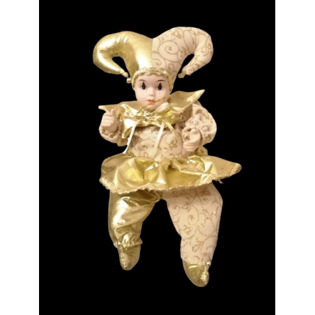 Goldene Harlekin-Sammlung automatisieren - dekorative Porzellan-Puppe