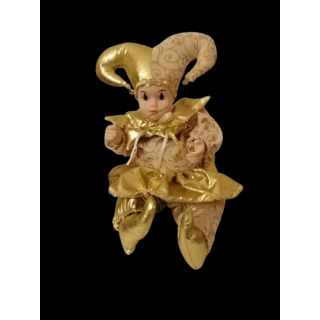 Goldene Harlekin-Sammlung automatisieren - dekorative Porzellan-Puppe