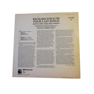 Richard Strauss - Cuatro últimas canciones | Schwarzkopf | EMI ASD 2888 UK