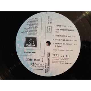 Yves Duteil – LP original français Pathé Marconi (1970s)