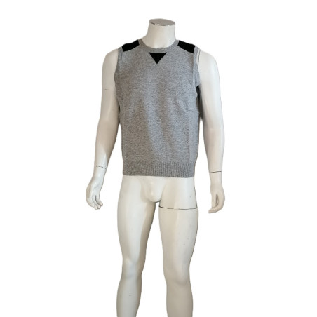 Balajo Archive Débardeur Maille Laine Gris Chiné