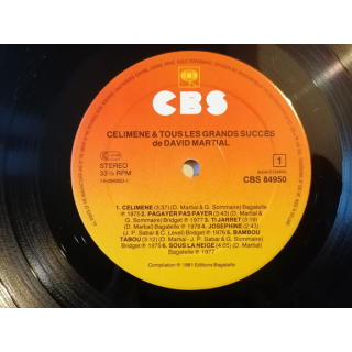David Martial | Célimène y todos los grandes éxitos | Vinyl lp cbs, 1981
