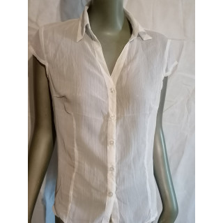 Blusa branca de manga curta vintage 2000-2010