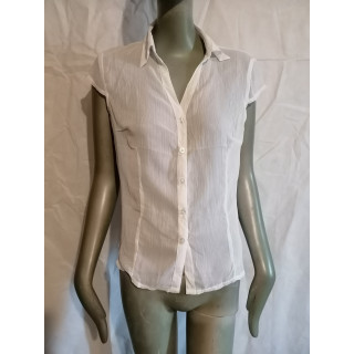 Blusa blanca de manga corta vintage 2000-2010