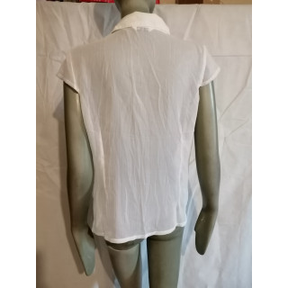 Chemisier blanc E & R manches courtes vintage 2000–2010