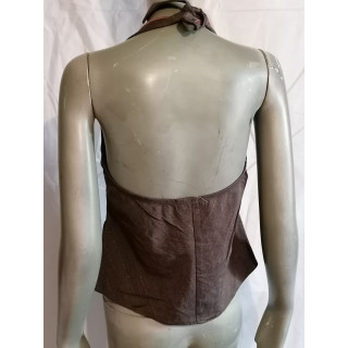 Baby Phat Top back Nude Y2K Brown Bordado Vintage 2000S