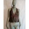 Baby Phat Top terug Naakt Y2K Brown Geborduurde Vintage 2000s