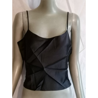Top vintage Black clips draped Y2K Made in Italy