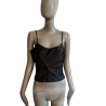 Top vintage Clips noir drapé Y2K Made in Italy