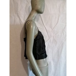Top vintage Clips noir drapé Y2K Made in Italy