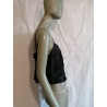 Top vintage Black clips draped Y2K Made in Italy