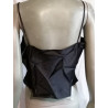 Top vintage Black clips draped Y2K Made in Italy