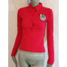 Dirk Bikkembergs Logotipo de futebol de deadstock vermelho polo y2k - tamanho s