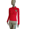 Dirk Bikkembergs Logotipo de futebol de deadstock vermelho polo y2k - tamanho s