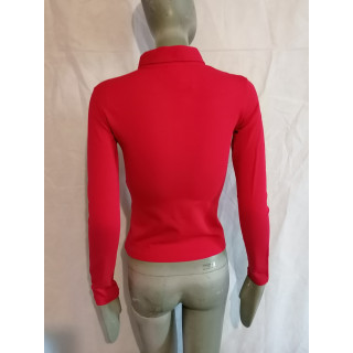 Dirk Bikkembergs Logotipo de fútbol de muerto de polo rojo y2k - Tamaño S