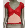 Vintage superior Roberta Scarpa Y2K Tulle Transparente Feito na Itália