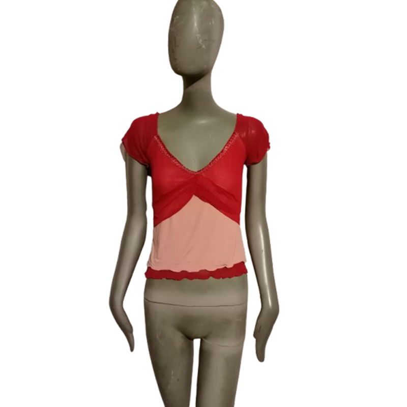 Top vintage Roberta Scarpa Y2K tulle transparent Made in Italy