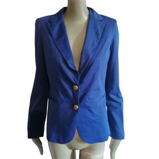 Blaue blaue elektrische Frau Blazer L - Chic Elegant