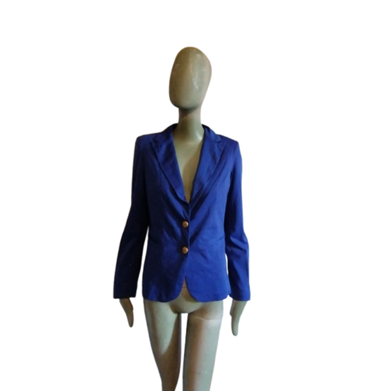 Blauwe Blauwe Elektrische Vrouw Blazer L - Chic Elegant