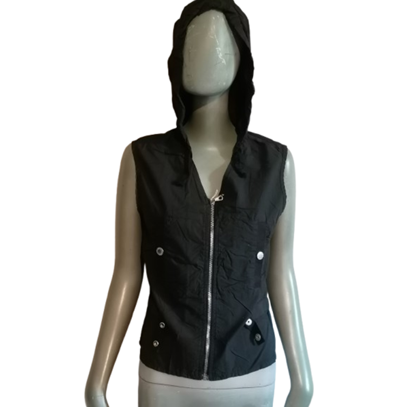 Vintage hood vest Block 60 Preto y2k feito na Itália