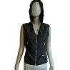 Vintage hood vest Block 60 Black Y2K Made in Italy