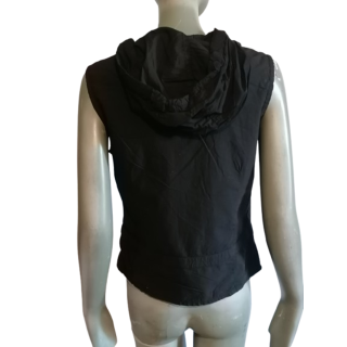 Vintage hood vest Block 60 Preto y2k feito na Itália
