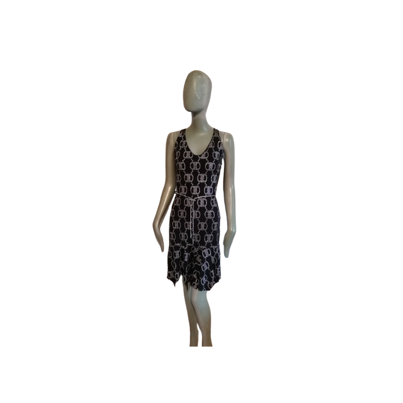 Black Retro Dress Cross - Style Beach Made in Francia