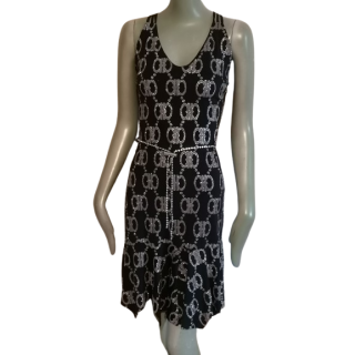Robe rétro noire dos croisé – style années 90 made in France