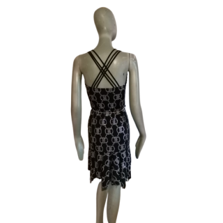 Black Retro Dress Cross - Style Beach Made in Francia