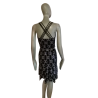 Vestido retro negro cruz - estilo 90s hecho en Francia