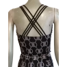 Robe rétro noire dos croisé – style années 90 made in France
