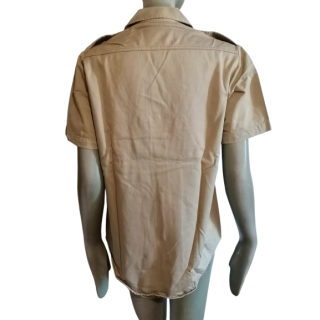Camicia militare upcyclicate beige - Dettagli openwork - pezzo unico